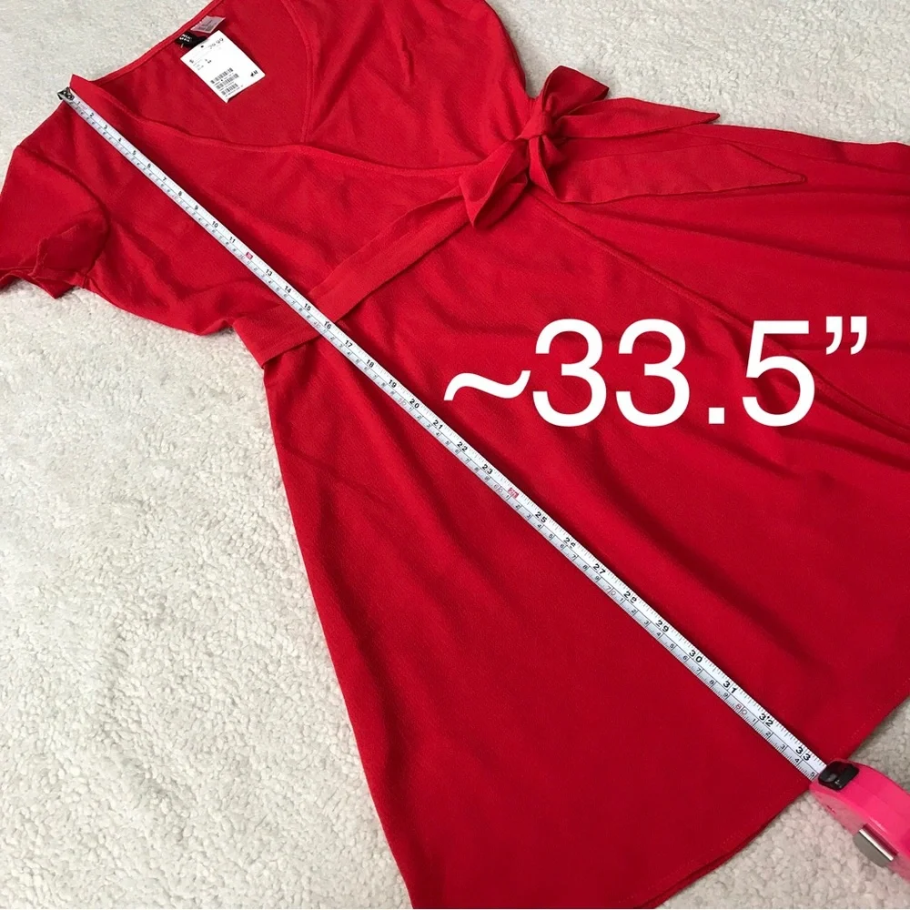 H&M Wrap Dress Short Sleeve Red Size 2